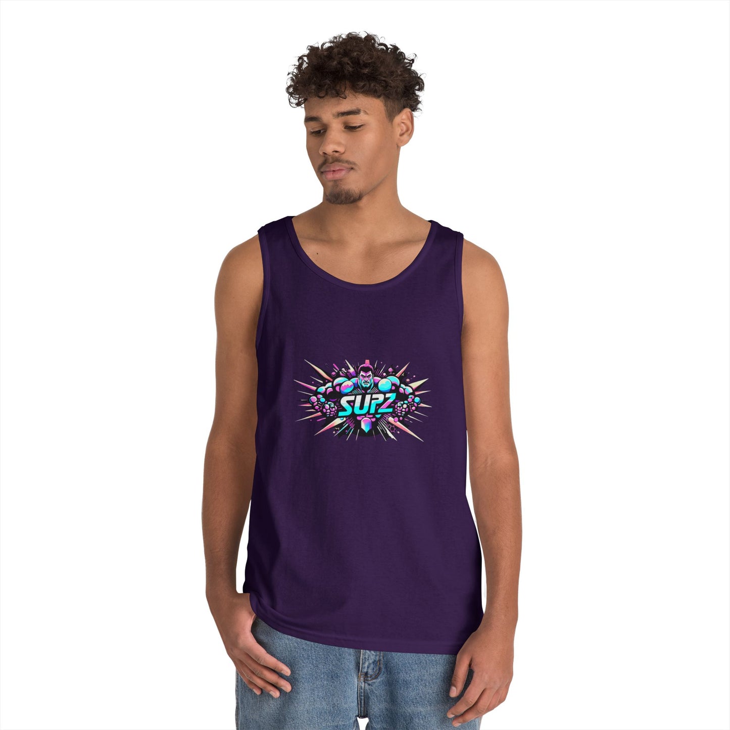 Supz Mens Heavy Cotton Tank Top – Perfect for Summer Fun! - Supz