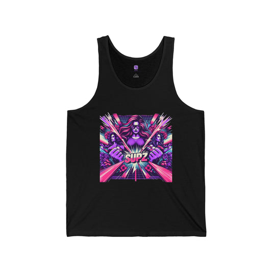 Supz Women's Jersey Tank - Bold Graphic Tee for Fitness Enthusiasts - Supz