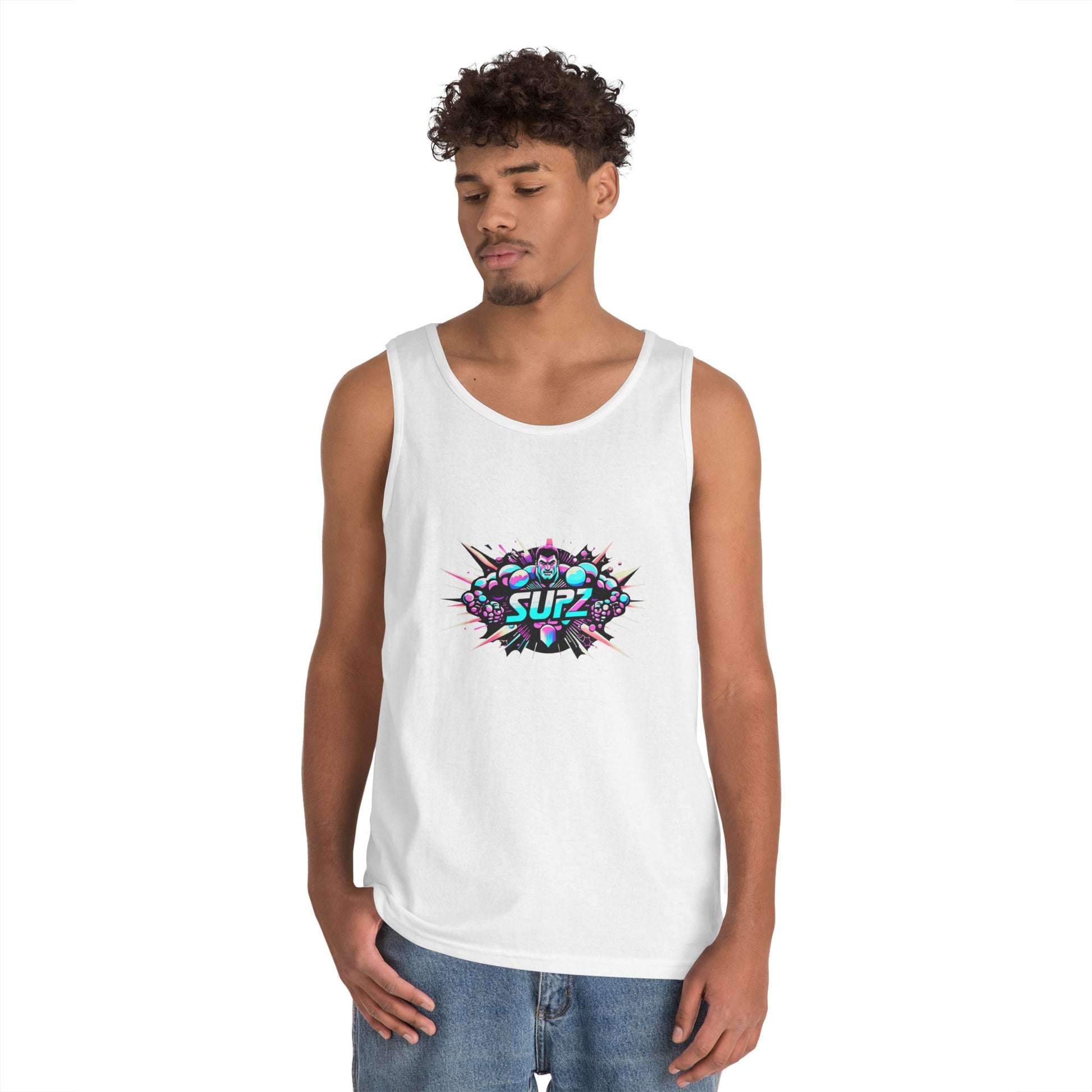 Supz Mens Heavy Cotton Tank Top – Perfect for Summer Fun! - Supz
