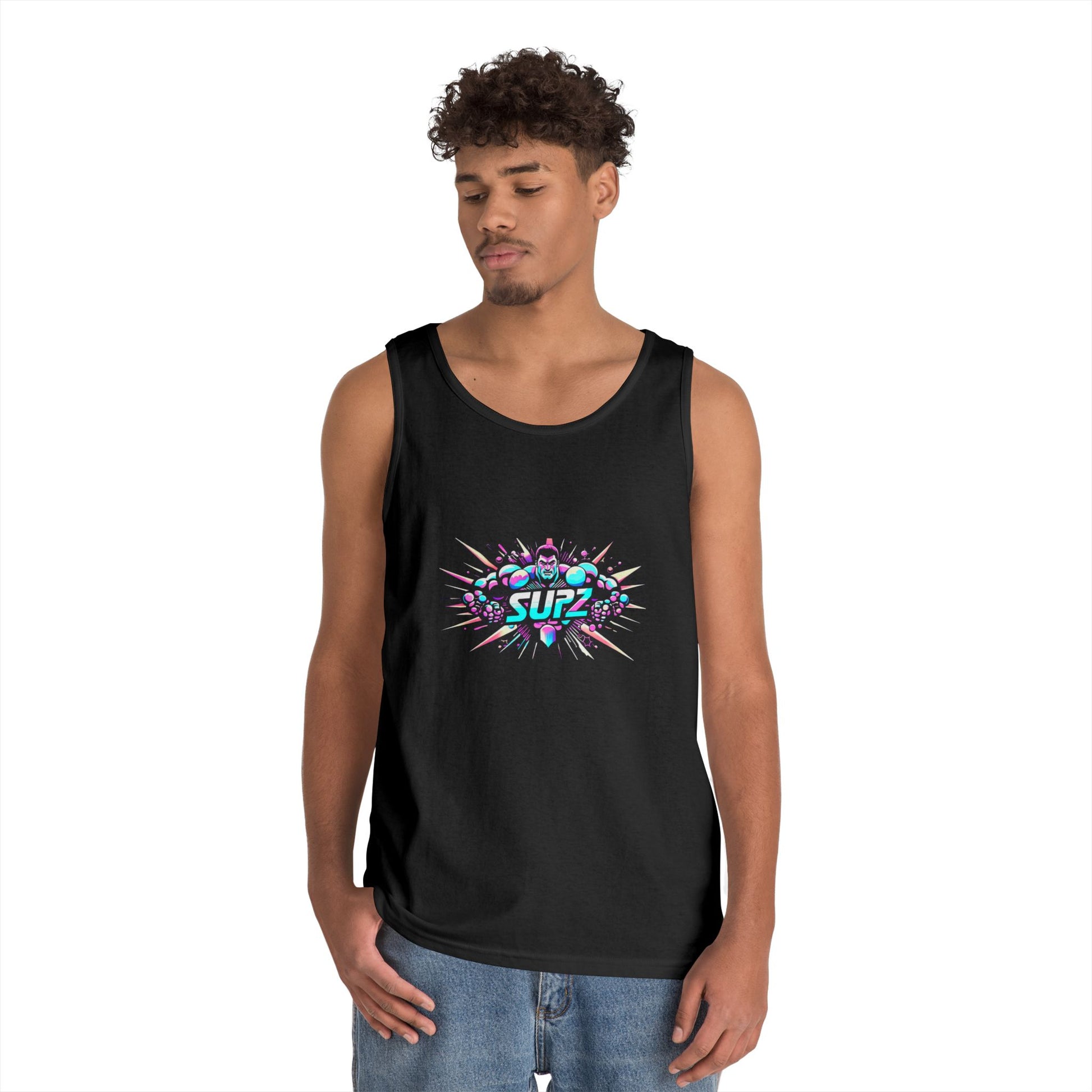 Supz Mens Heavy Cotton Tank Top – Perfect for Summer Fun! - Supz