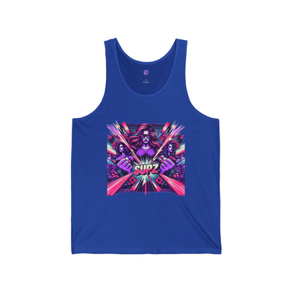 Supz Women's Jersey Tank - Bold Graphic Tee for Fitness Enthusiasts - Supz