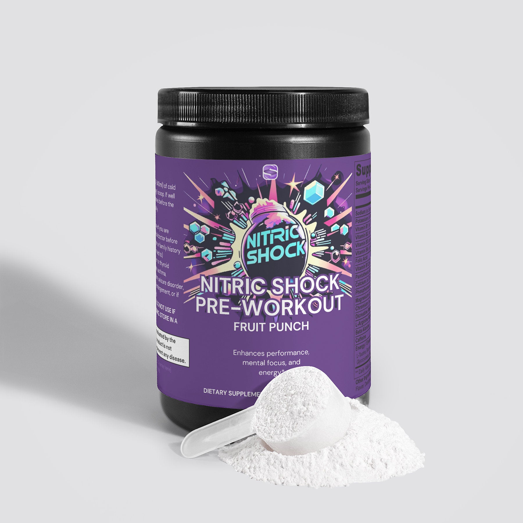 Nitric Shock Pre-Workout Powder (Fruit Punch) - Supz