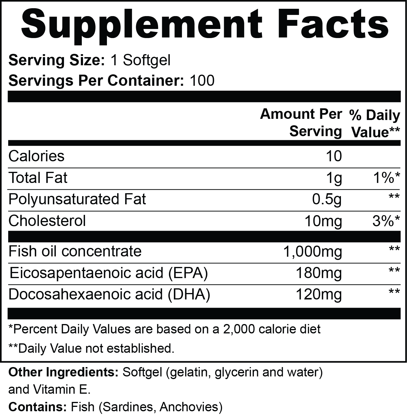 Omega-3 EPA 180mg + DHA 120mg - Supz
