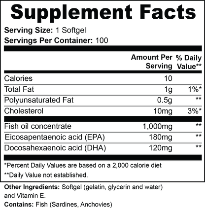 Omega-3 EPA 180mg + DHA 120mg - Supz