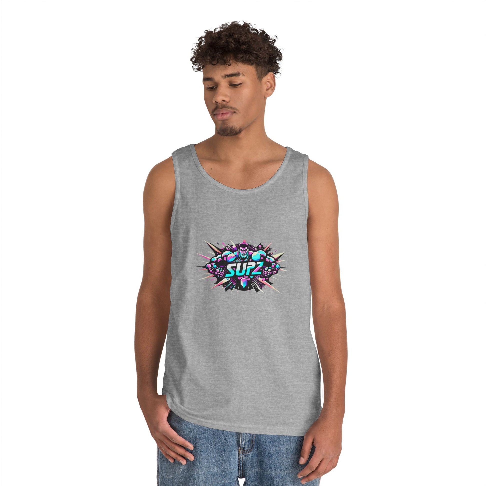 Supz Mens Heavy Cotton Tank Top – Perfect for Summer Fun! - Supz