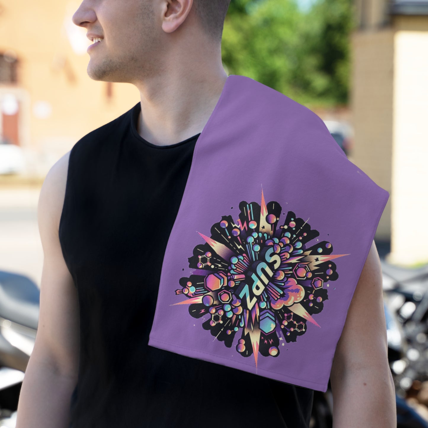Vibrant Purple Gym Towel with 'SUPZ' Design - Perfect for Sports & Events - Supz