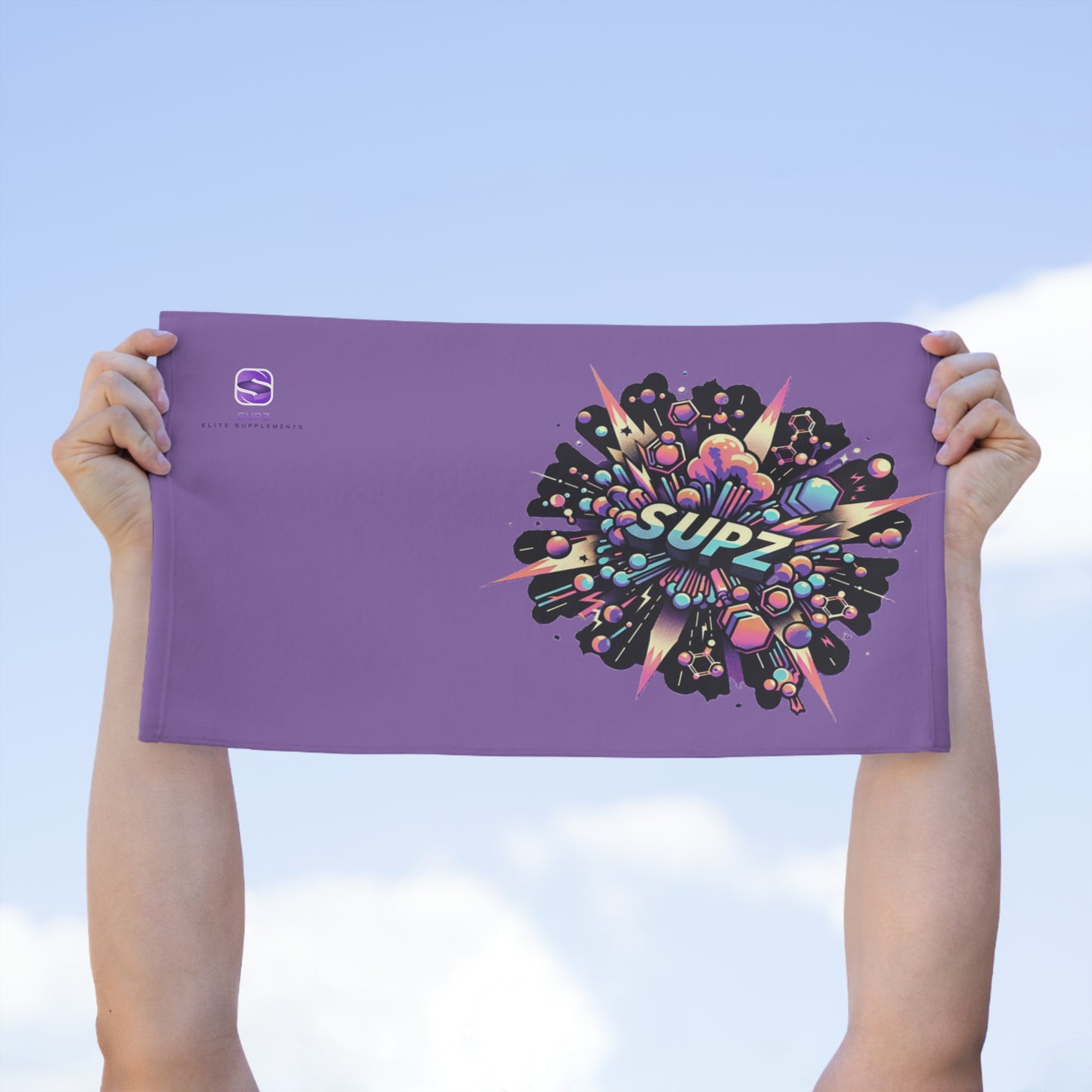 Vibrant Purple Gym Towel with 'SUPZ' Design - Perfect for Sports & Events - Supz