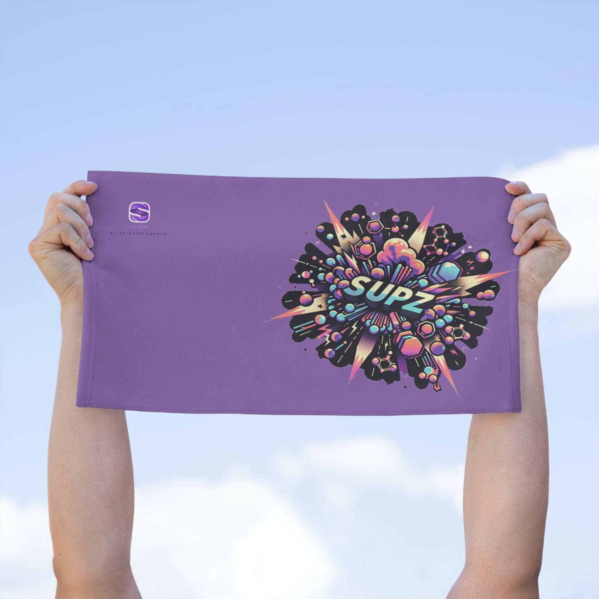 Vibrant Purple Gym Towel with 'SUPZ' Design - Perfect for Sports & Events - Supz