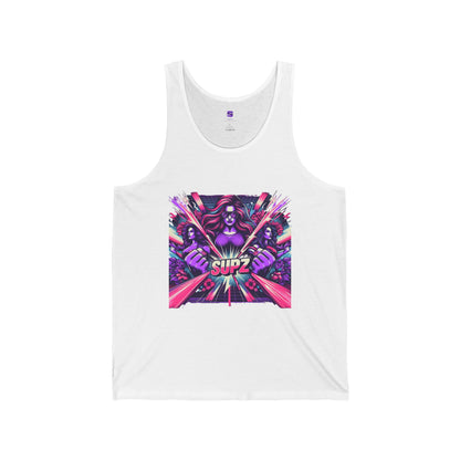 Supz Women's Jersey Tank - Bold Graphic Tee for Fitness Enthusiasts - Supz