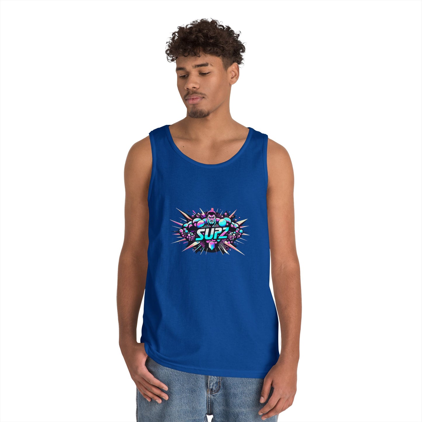 Supz Mens Heavy Cotton Tank Top – Perfect for Summer Fun! - Supz