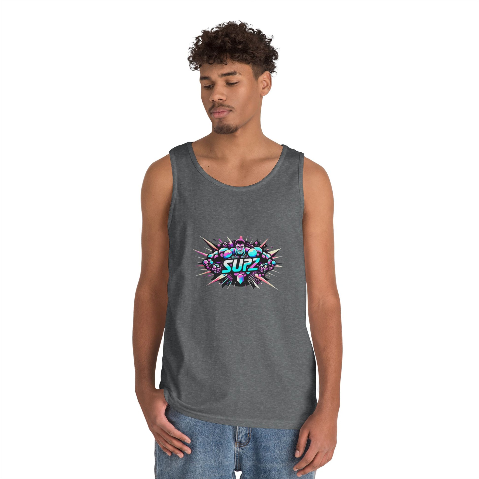 Supz Mens Heavy Cotton Tank Top – Perfect for Summer Fun! - Supz